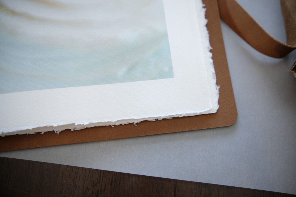 Hand torn deckled edge Almafi cotton paper